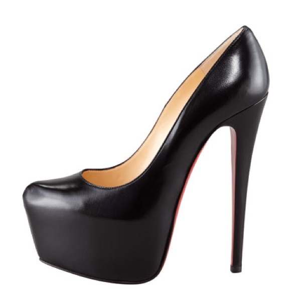 Christian Louboutin Daffodile Platform Red Sole Pump, Black 37 - Picture 1 of 8